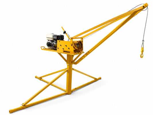 Malacate para Construcción 800 kg — Motor Honda 5.5 HP, Cable 30 m — WINCH UP