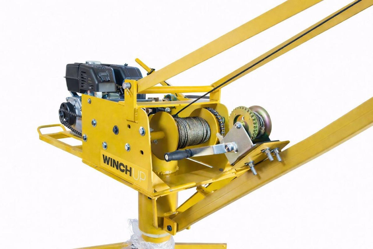 Malacate para Construcción 800 kg — Motor Honda 5.5 HP, Cable 30 m — WINCH UP