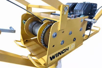 Malacate para Construcción 800 kg — Motor Honda 5.5 HP, Cable 30 m — WINCH UP